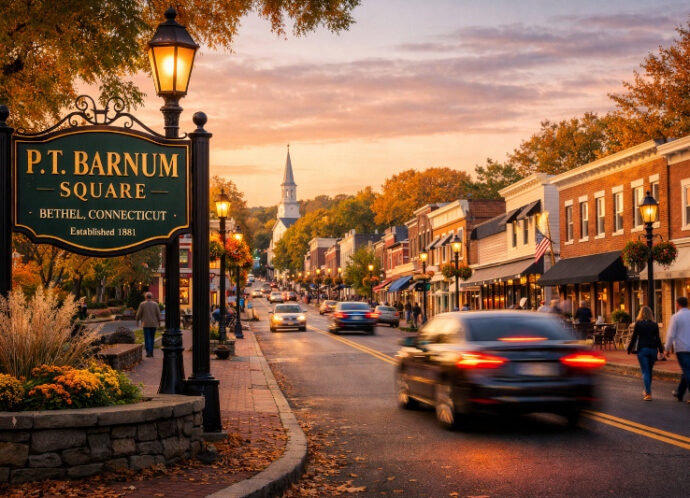 pt barnum square, bethel connecticut