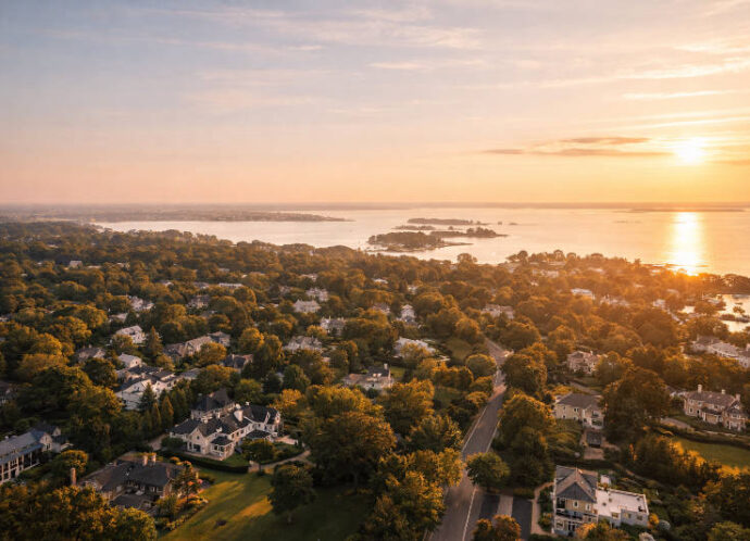 ariel view of greenwich connecicut