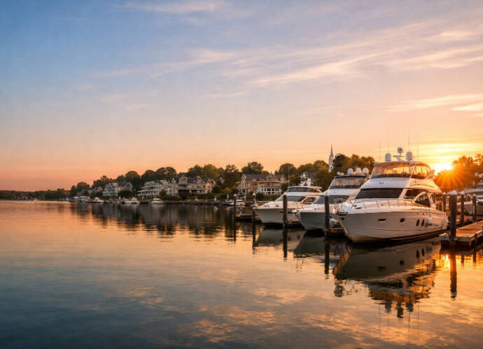 boats docked at greenwich harbor in greenwich ct