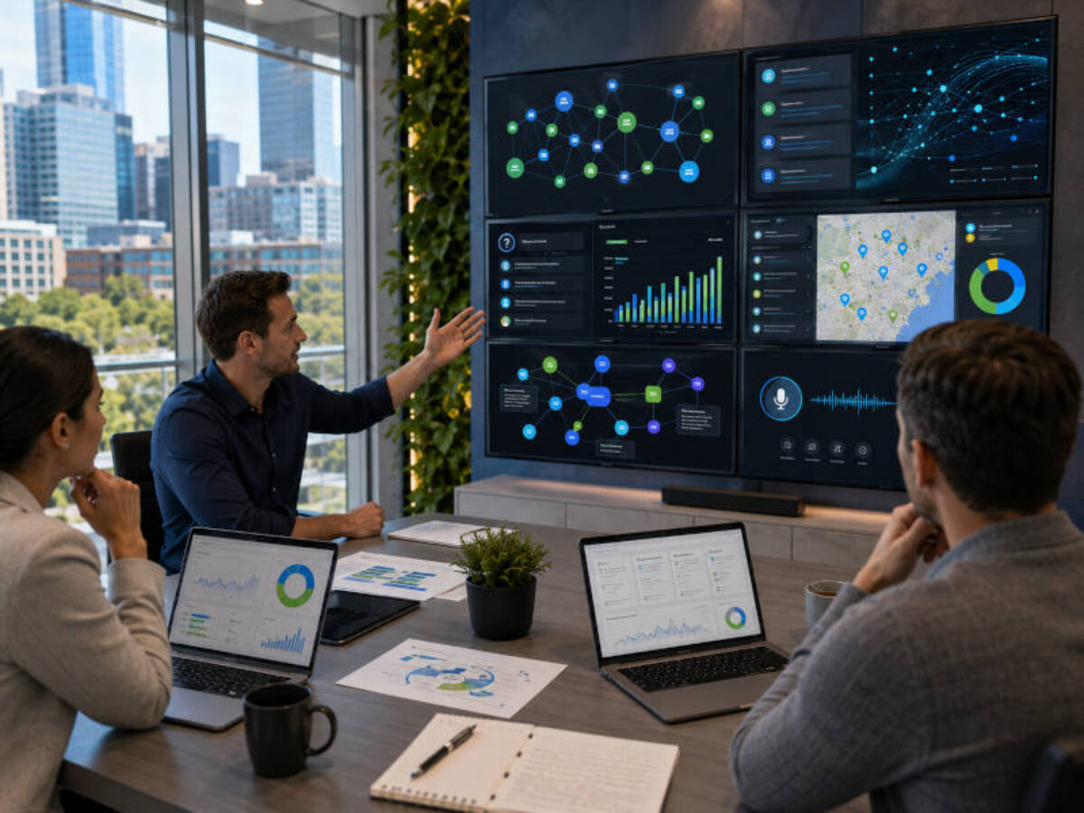 Digital marketing team optimizing business content for AI search, answer engines, and generative search platforms