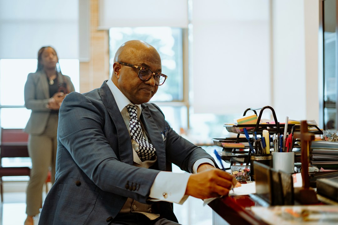 Attorney working at a desk